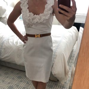 White ruffled sleeve dress *belt not included